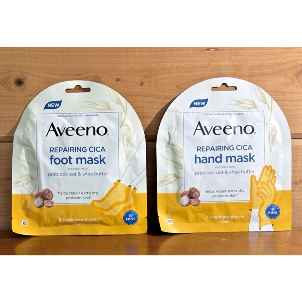 Aveeno Repairing CICA Hand Mask Foot Mask Shea Butter Winter Extra Dry Skin